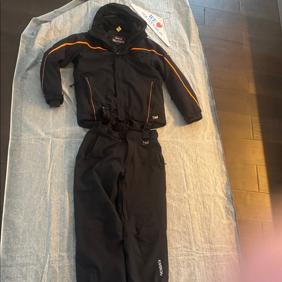 Karbon Other - Men's Karbon Black and Orange Ski Jacket and Pants Set
